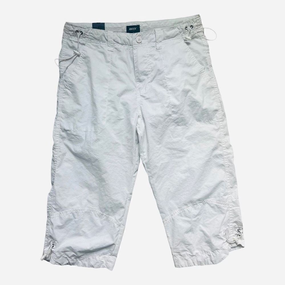 NWT Womens Max Y2K Fashion White Cropped Paracord Pull Cropped Pants - Sz 32